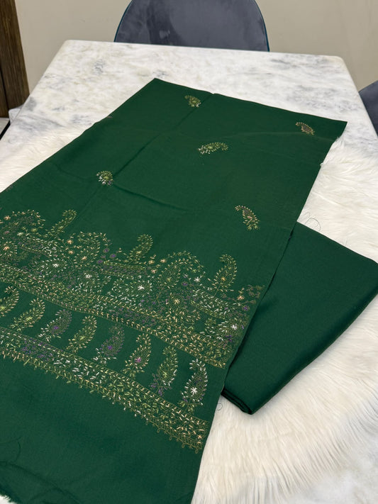 Pashmina Kacha Tanka bottle green 3PC
