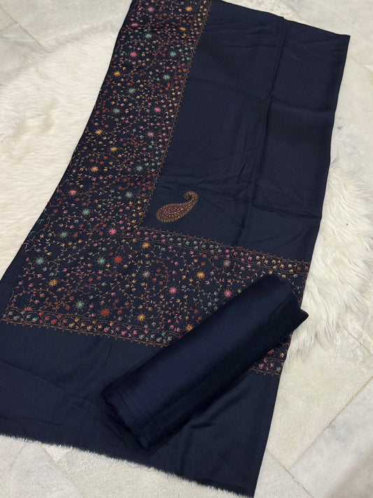 Pashmina Kacha Tanka navy blue  3PC