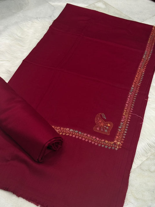 Pashmina Kacha Tanka maroon 3PC