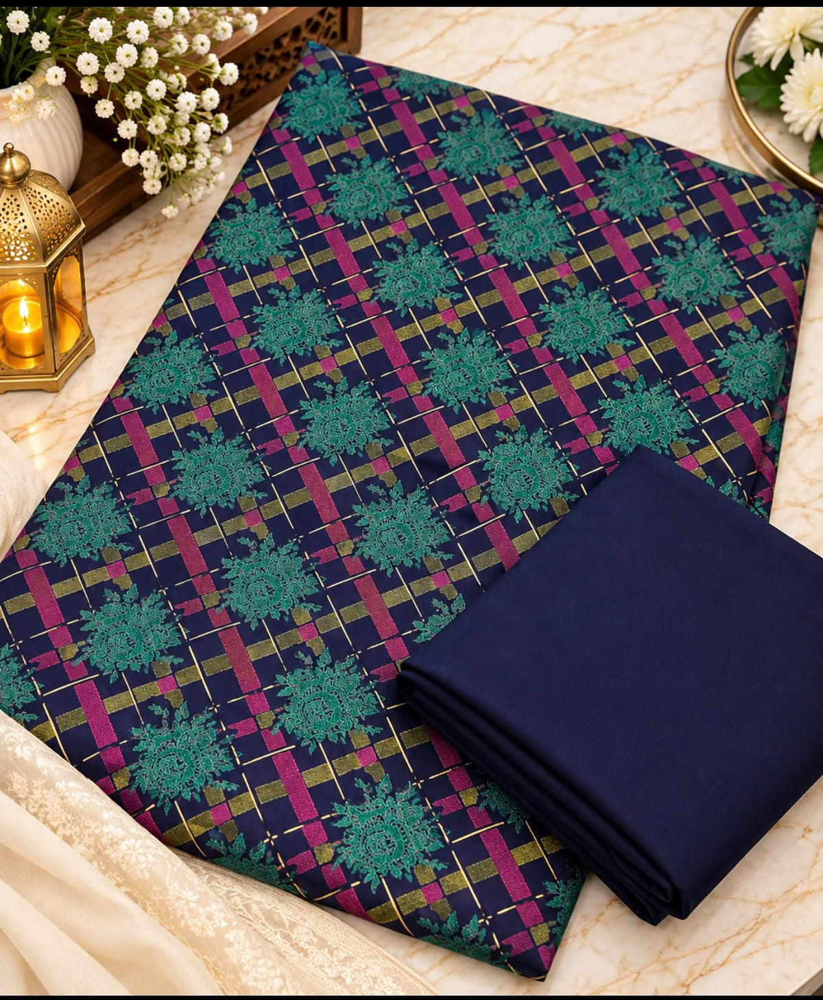 Printed Dhanak 2-Piece Suit