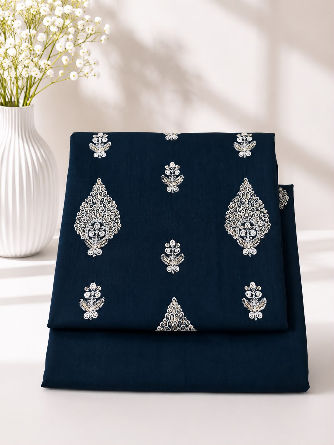 Noor – Premium Embroidered Unstitched 2 Piece Lawn Suit