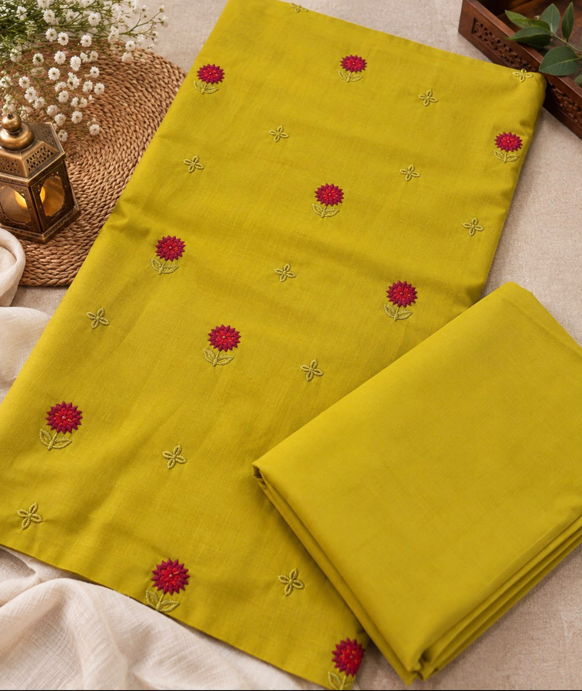 Dhanak Embroidered Floral 2PC