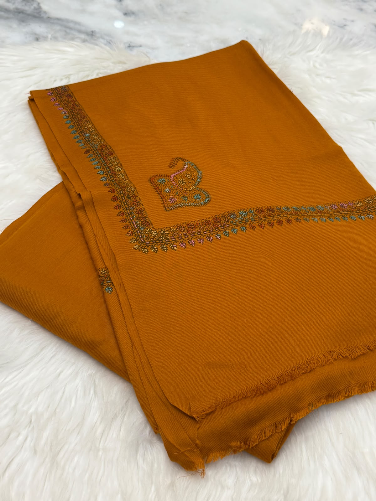 Pashmina Kacha Tanka  rust 3PC