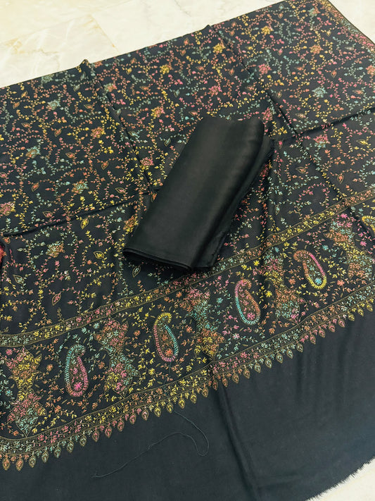 Pashmina Kacha Tanka Black 3PC