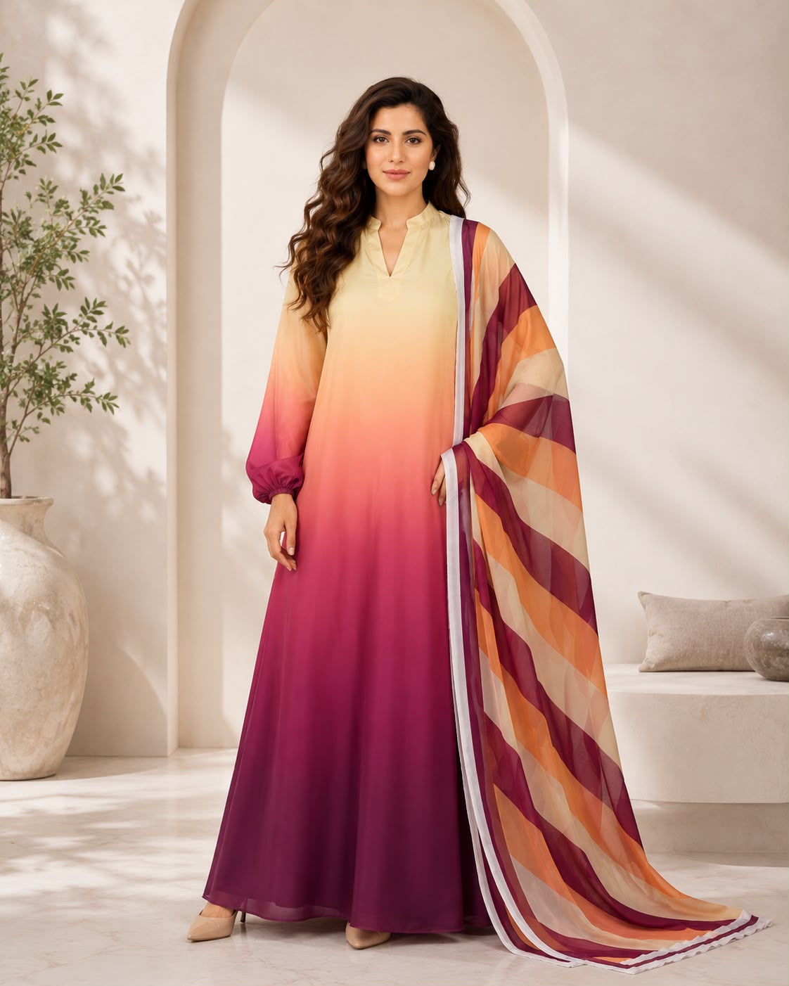 elegant Unstitched Kaftan