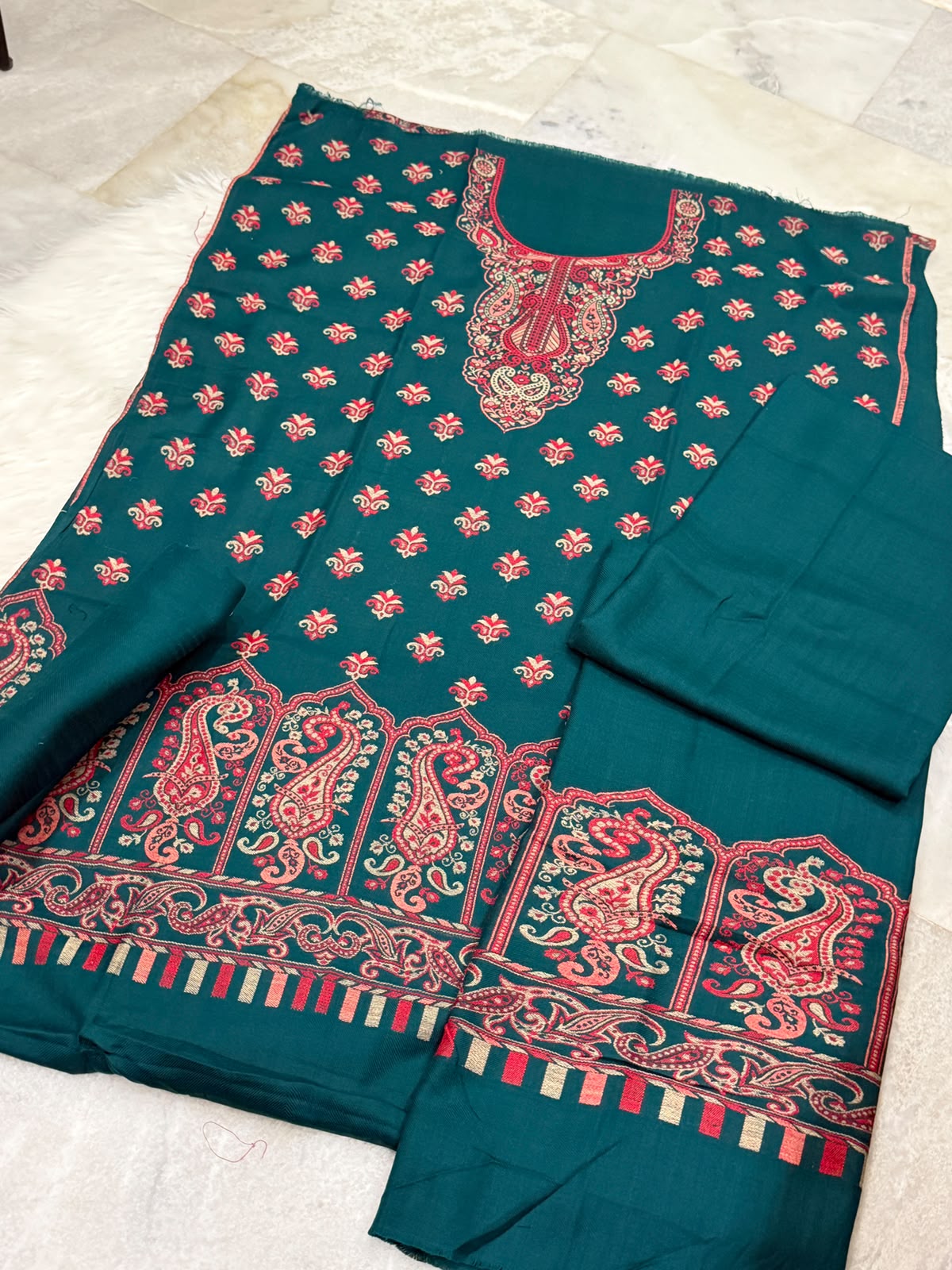 3PC Kani Pashmina Shawl and self Pashmina Suit