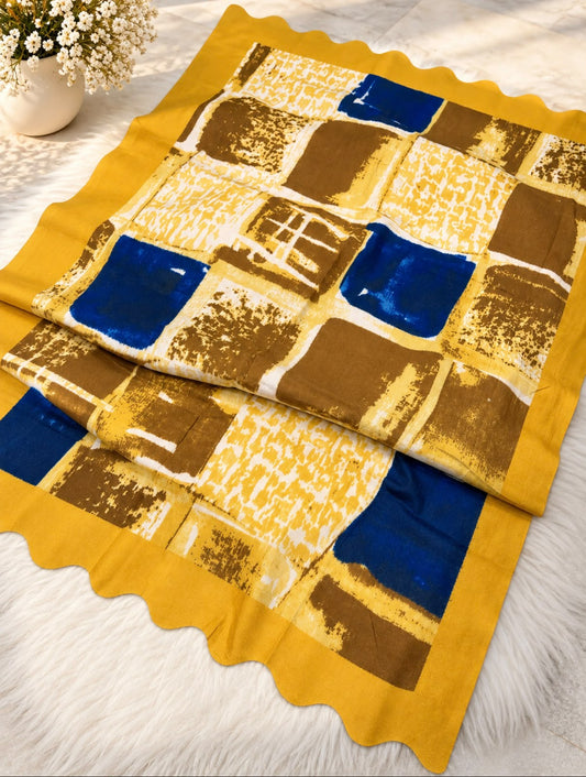 Cozy Printed Wool Mini Shawl / Stole