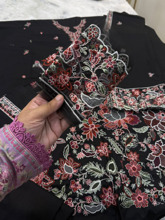Luxury Dhanak H.R Embroidered 3PC Suit